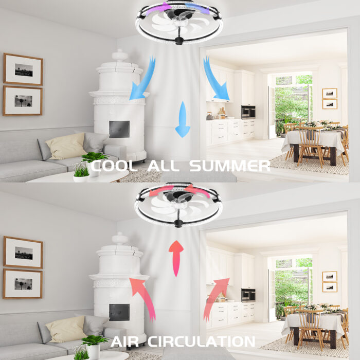 IoTPenguin Bladeless Ceiling Fan with Light and Bluetooth Speaker - Image 4