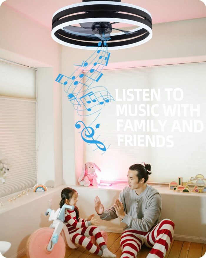 IoTPenguin Bladeless ceiling fan with Light and Bluetooth Speaker - Image 2