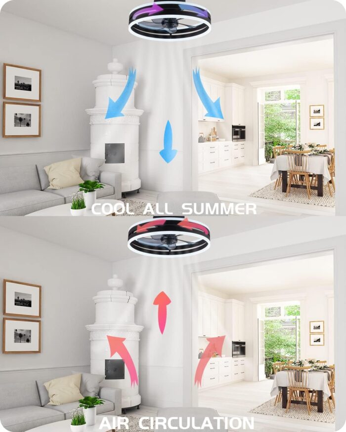 IoTPenguin Bladeless ceiling fan with Light and Bluetooth Speaker - Image 5